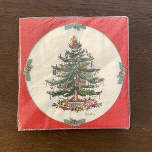 C. R. Gibson TW4-14055 Christmas Tree Spode 20 3-Ply Beverage Napkins